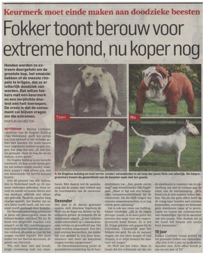 Fokkert toont berouw voor extreme hond. 19 Fokkertoontberouw