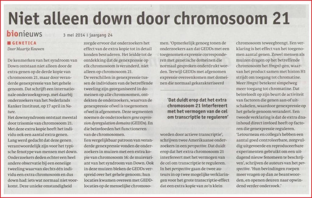 Niet alleen down door chromosoom 21 31 Nietalleendowndoorchromosoom21