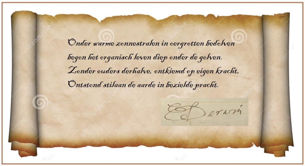 Evolutie (gedicht) 3 GedichtErasmusDarwingrotten