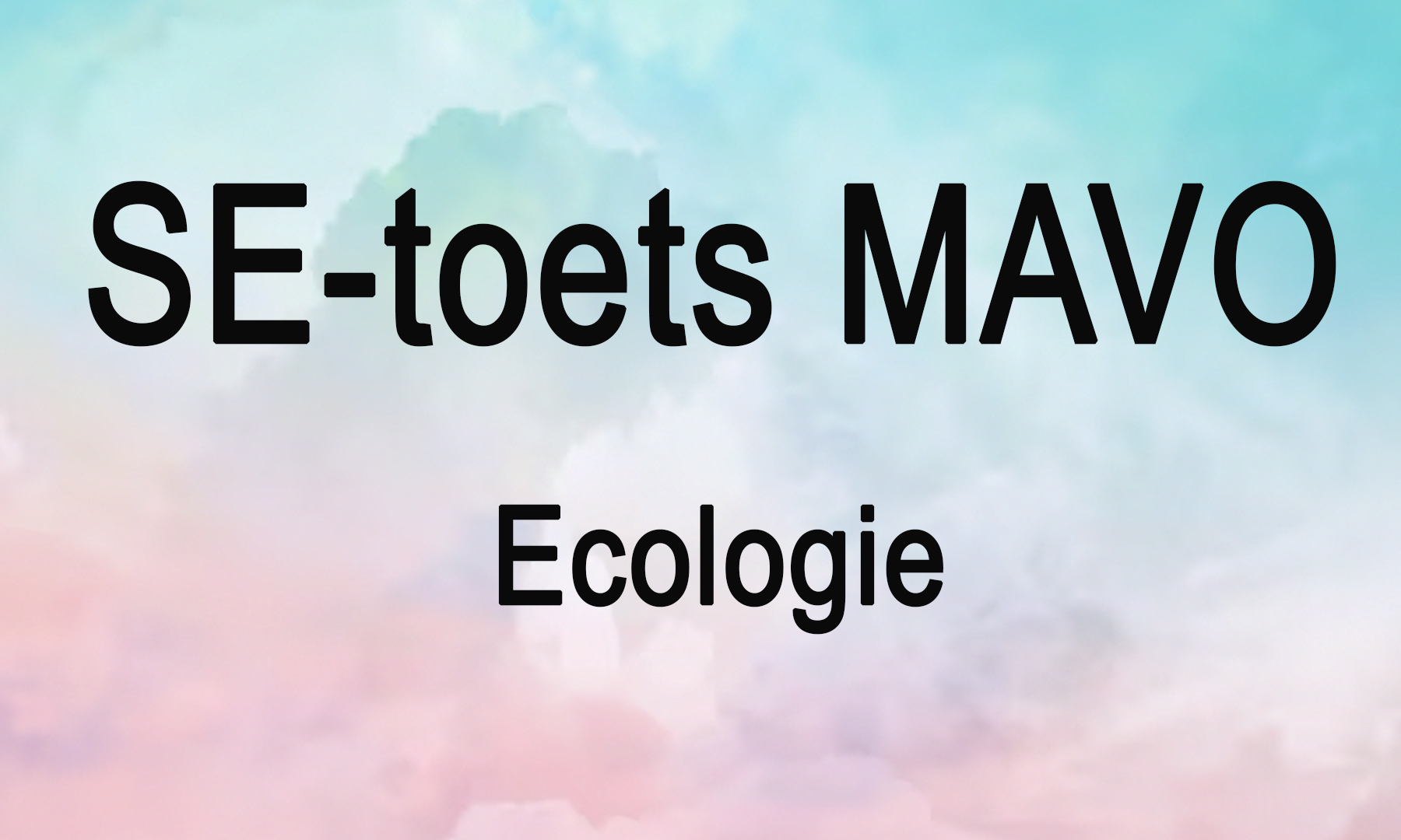 SE toets 4 mavo Ecologie