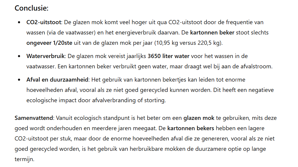 glazen mok vs kartonnen bekertje