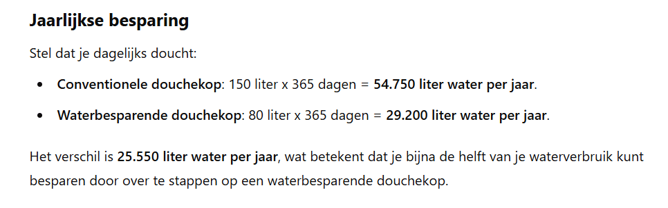 waterbesparende douchekop