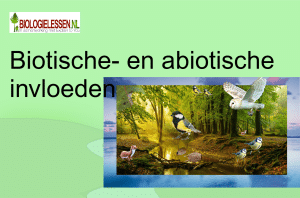 Biotische en abiotische invloeden